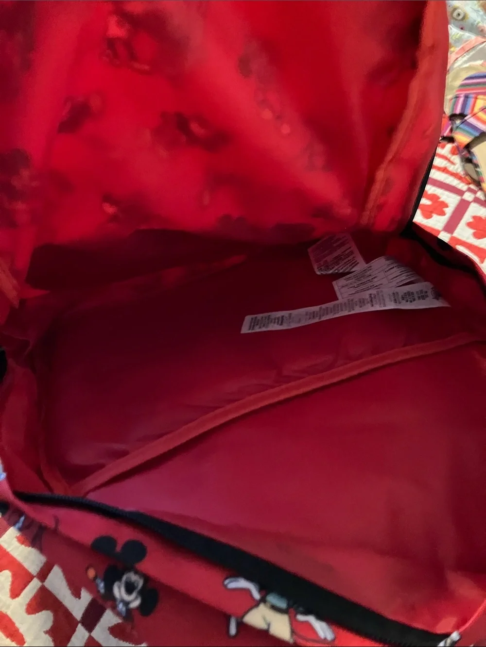 Disney Red Mickey Mouse Allover Print Backpack